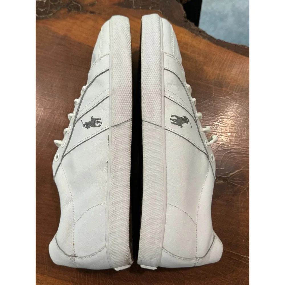 Polo Ralph Lauren Hugh Men's Sneakers White Size‎ 11.5D Casual Leather Lace-Up 2